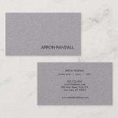Eenvoudig Modern Professional Grijs Visitekaartje (Voorkant / Achterkant)