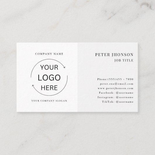 Eenvoudig Modern Professioneel Bedrijf logo Visitekaartje (Voorkant)