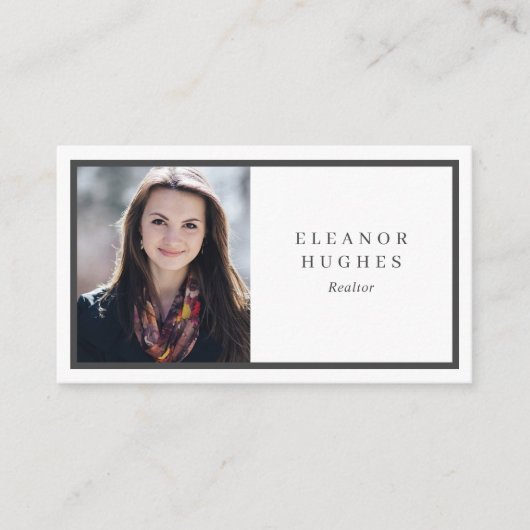 Eenvoudig modern professioneel foto visitekaartje (Voorkant)