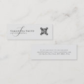 Eenvoudig modern Professioneel grijs Manuscript Mo Mini Visitekaartje (Voorkant / Achterkant)