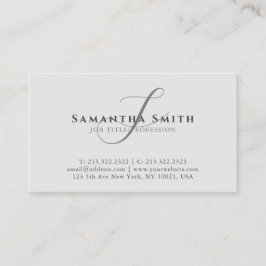 Eenvoudig modern Professioneel grijs Manuscript Mo Visitekaartje