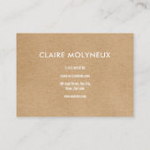 Eenvoudig modern professioneel kraft visitekaartje (Achterkant)