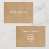 Eenvoudig modern professioneel kraft visitekaartje (Voorkant / Achterkant)