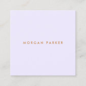 Eenvoudig modern, professioneel lavenderplein vierkante visitekaartje (Voorkant)