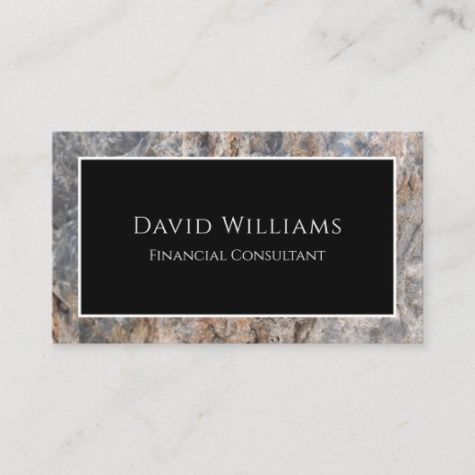 Eenvoudig modern professioneel marmer visitekaartje (Voorkant)