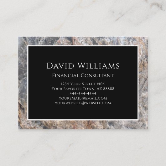 Eenvoudig modern professioneel marmer visitekaartje (Voorkant)