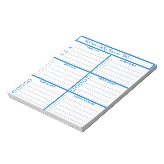 Eenvoudig modern professioneel Notitieblok voor da (Linkerzijde)