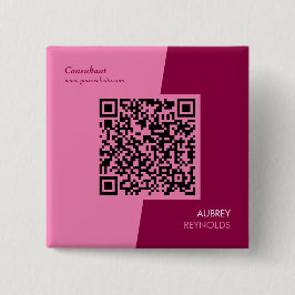 Eenvoudig Modern Professioneel QR Code Vrouwelijk  Vierkante Button 5,1 Cm