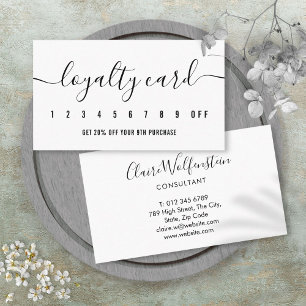 Eenvoudig Modern Professioneel Zwart en Wit Klantenkaartje