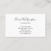 Eenvoudig Modern Professioneel Zwart en Wit Klantenkaartje (Achterkant)