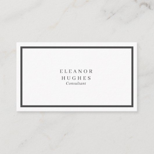 Eenvoudig Modern Professioneel Zwart en Wit Visitekaartje (Voorkant)