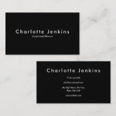 Eenvoudig Modern Professioneel Zwart Wit Visitekaartje (Voorkant / Achterkant)