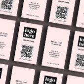 Eenvoudig Modern QR Code Logo Roze Visitekaartje