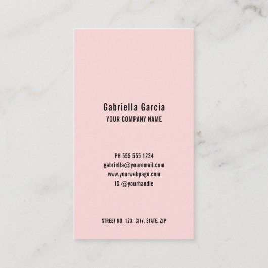 Eenvoudig Modern QR Code Logo Roze Visitekaartje (Achterkant)