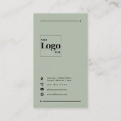 Eenvoudig Modern QR Code Sage Groen Minimalistisch Visitekaartje (Achterkant)