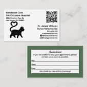 Eenvoudig, modern, QR-Code Veterinair Ziekenhuis Visitekaartje (Voorkant / Achterkant)