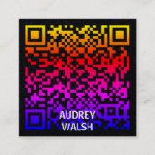 Eenvoudig modern Quar Code Square Visitekaartje (Voorkant)