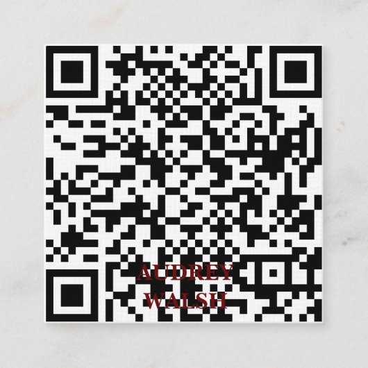 Eenvoudig modern Quar Code Square Visitekaartje (Voorkant)