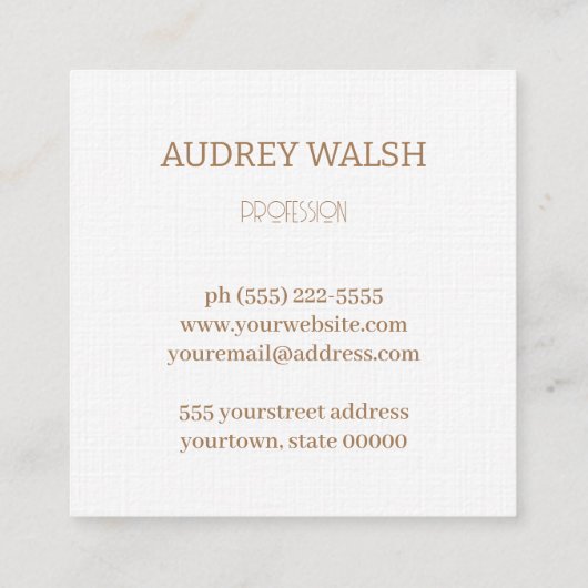 Eenvoudig modern Quar Code Square Visitekaartje (Achterkant)