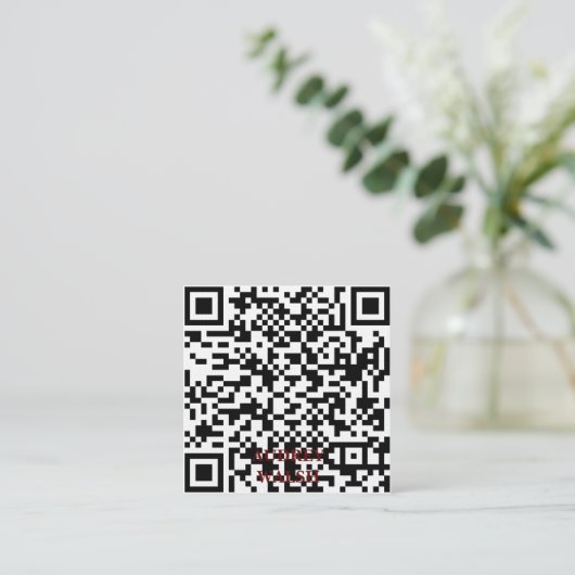 Eenvoudig modern Quar Code Square Visitekaartje (Staand voorkant)