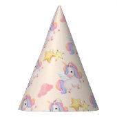 Eenvoudig Modern Rainbow eenhoorn verjaardagsfeest Feesthoedjes (Links)