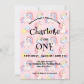 Eenvoudig Modern Rainbow eenhoorn verjaardagsfeest Save The Date (Voorkant)