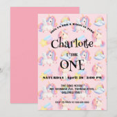 Eenvoudig Modern Rainbow eenhoorn verjaardagsfeest Save The Date (Voorkant / Achterkant)