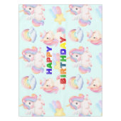 Eenvoudig Modern Rainbow eenhoorn verjaardagsfeest Tafelkleed (Voorkant)