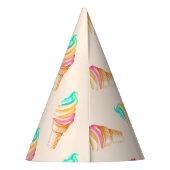 Eenvoudig Modern Rainbow ijs verjaardagsfeestje Feesthoedjes (Achterkant)