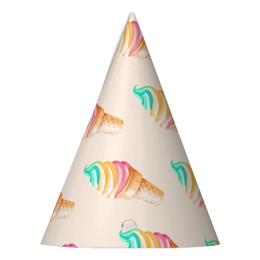 Eenvoudig Modern Rainbow ijs verjaardagsfeestje Feesthoedjes (Links)