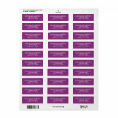 Eenvoudig Modern Raspberry Return Adres Label (Full Sheet)