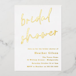 Eenvoudig modern Real Gold Vrijgezellenfeest Golde Folie Uitnodiging