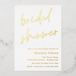 Eenvoudig modern Real Gold Vrijgezellenfeest Golde Folie Uitnodiging