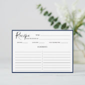 Eenvoudig modern Recipe Kaart Navy Blue (Staand voorkant)