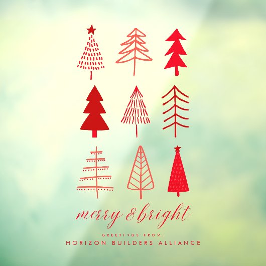 Eenvoudig Modern Red Merry & Bright Christmas Welk Raamsticker (Vel 3)