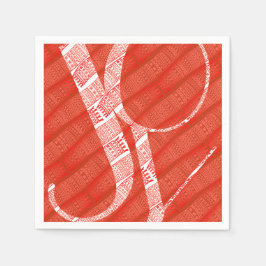 Eenvoudig modern Red Pattern kerst Joy Servet