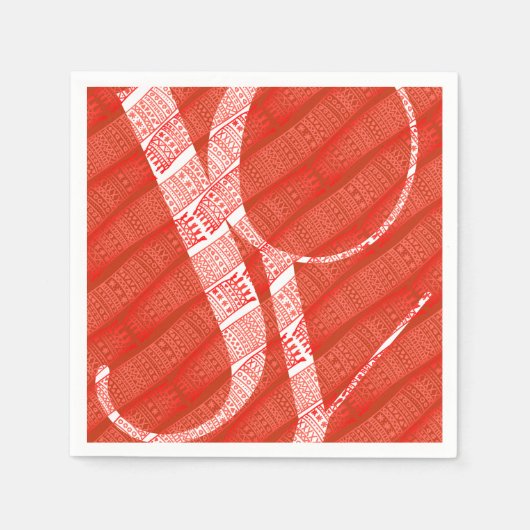 Eenvoudig modern Red Pattern kerst Joy Servet (Voorkant)