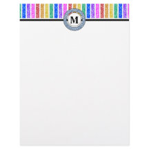 Eenvoudig Modern Regenboog Gekleurde Streep Monogr