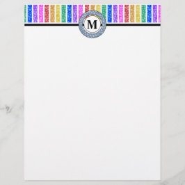 Eenvoudig Modern Regenboog Gekleurde Streep Monogr Briefhoofd