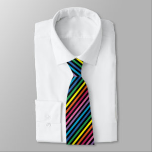 Eenvoudig Modern Regenboog Kleuren Strepen Patroon Stropdas