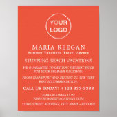 Eenvoudig & modern reisbureau Adverteren Poster (Voorkant)