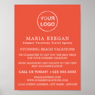 Eenvoudig & modern reisbureau Adverteren Poster