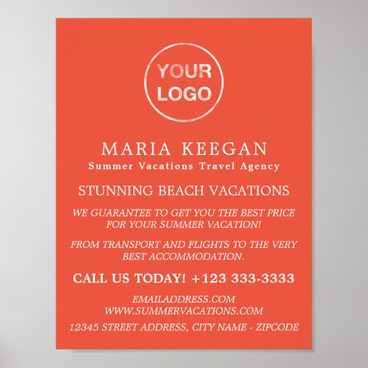 Eenvoudig & modern reisbureau Adverteren Poster (Voorkant)