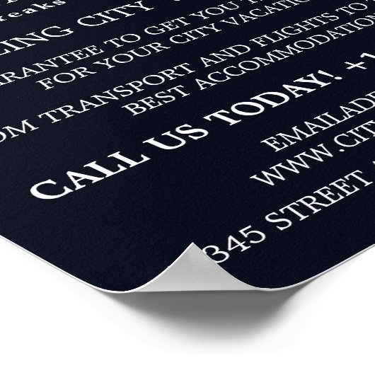 Eenvoudig & modern reisbureau Adverteren Poster (Hoek)