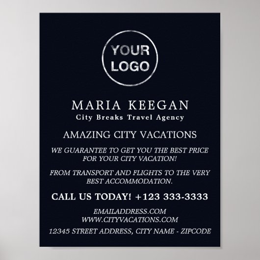 Eenvoudig & modern reisbureau Adverteren Poster (Voorkant)