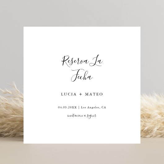 Eenvoudig Modern Reserva La Fecha | Spaans zwart Save The Date