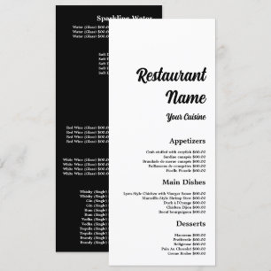 Eenvoudig & Modern, Restaurant Slimline Menu