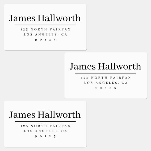 Eenvoudig modern retouradres zwart-wit labels (Groep)