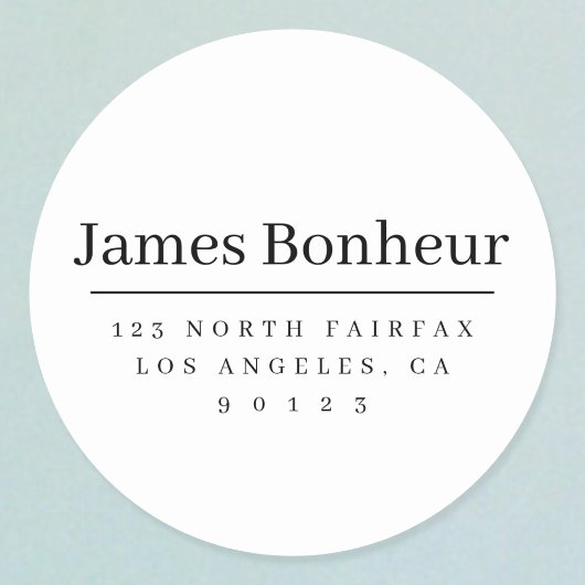 Eenvoudig modern retouradres zwart-wit ronde sticker