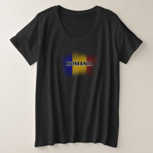 Eenvoudig Modern Roemenië Letter Vlag Souvenir Grote Maat T-shirt